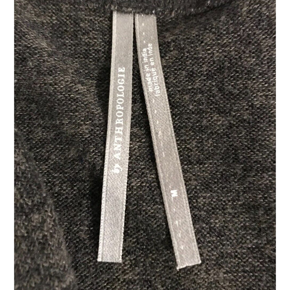 by Anthropologie Women's Charcoal Faux Wrap Surplice Sweater - Size Medium - Picture 5 of 9